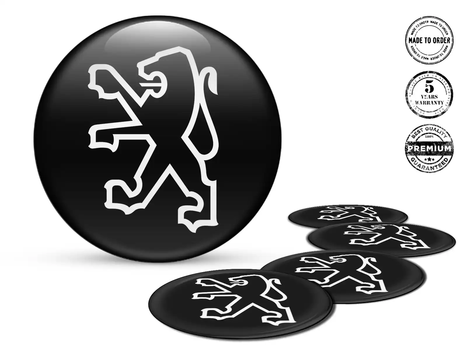Peugeot Wheel Decal Edition High-Quality Dome Style
